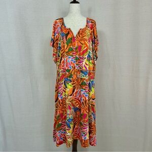 C&C California Vibrant Tropical Print Dress Size 2X